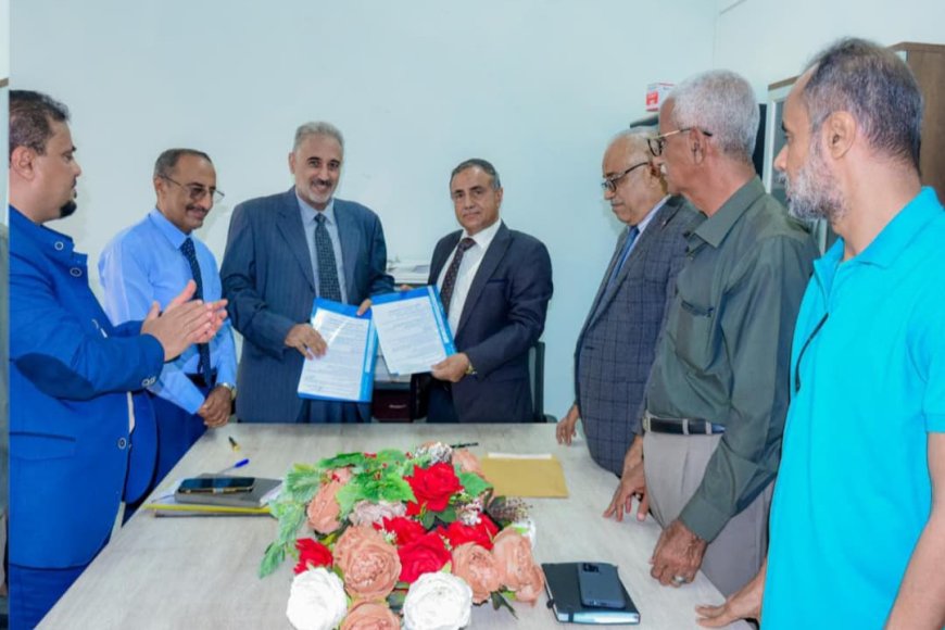 مجلس أمناء جامعة عدن يوقع اتفاقية عمل مع رئيس قسم الشراكات 