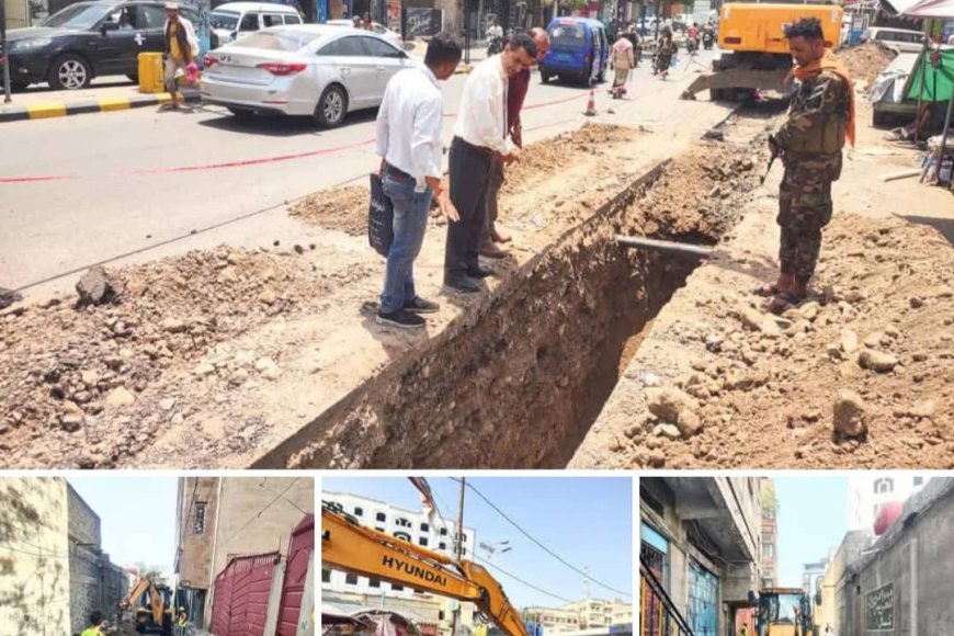 &quot;المشمر&quot; يتفقد سير العمل في مشروع تغيير شبكة الصرف الصحي بحي الكوثر بتعز