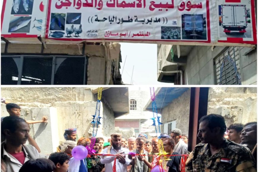 افتتاح السوق المركزي للأسماك والدواجن في طور الباحة برعاية محافظ لحج