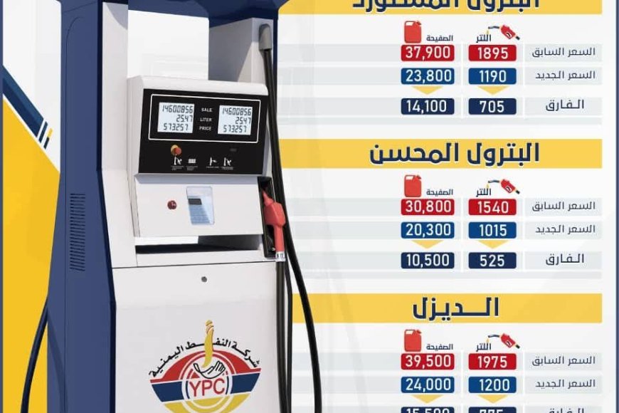 شركة النفط اليمنية تخفض سعر البترول والديزل تزامناً مع ثبات أسعار صرف العملات