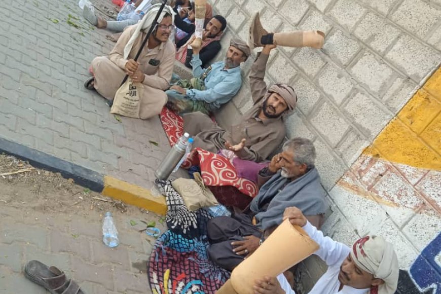 جرحى الجيش اليمني في مأرب ينددون بالإهمال الحكومي.