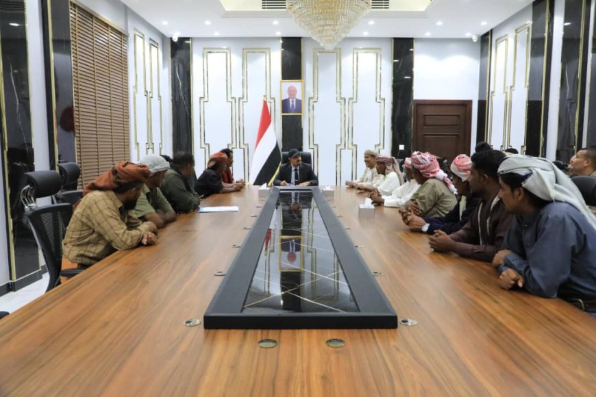 محافظ حضرموت الأستاذ مبخوت بن ماضي يلتقي أعيان منطقة &quot;رسب&quot; بمديرية ساه لبحث الاحتياجات الخدمية والتنمية