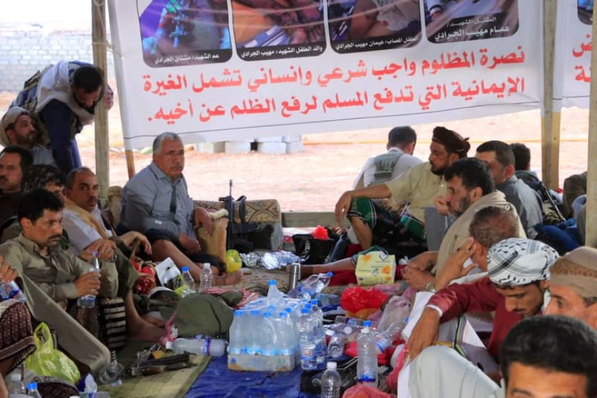 الغيضة: الوكيل محمد معوضة يستقبل الشيخ محمد كده مخيم الاعتصام في قضية الطفل الجرادي