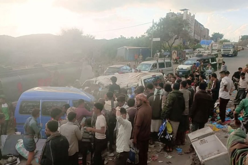تعز..حادث مروري مروع بمنطقة نجد قسيم