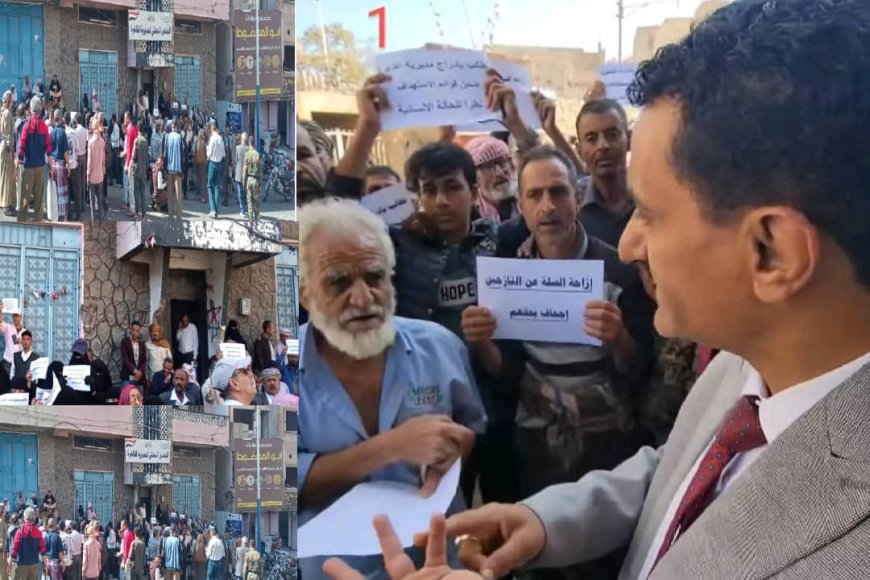 وقفة احتجاجية بــ«تعز» رفضاً لقرار برنامج الأغذية العالمي بوقف المساعدات