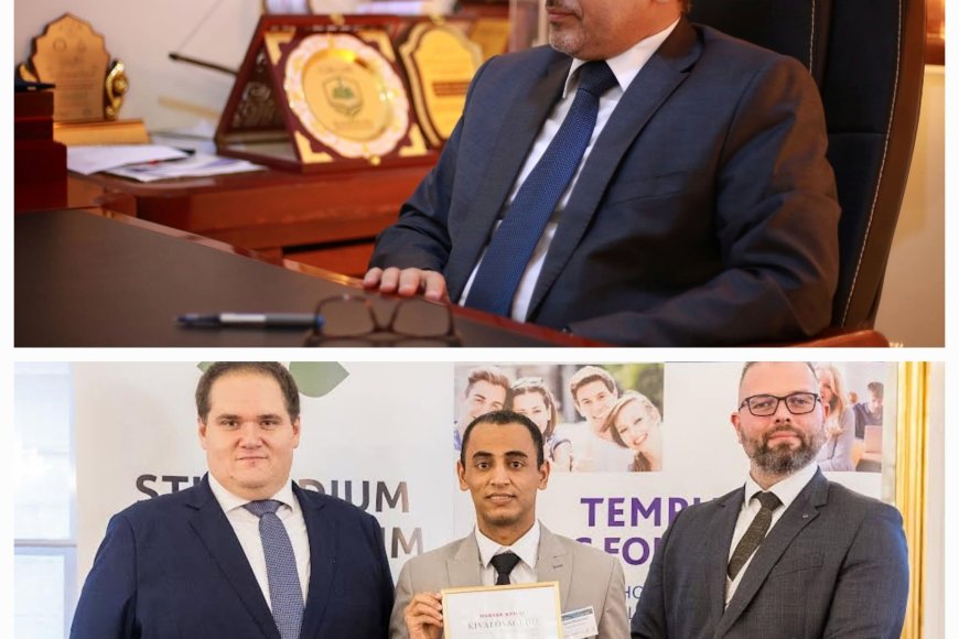 الوزير الوصابي يهنئ المبتعث (محمد محمد صالح سلمان) بمناسبة فوزه بجائزة الامتياز الأكاديمية المجرية، مؤكداً اعتزاز الوزارة ودعمها لنماذج التميز العلمي للطلبة المبتعثين. 