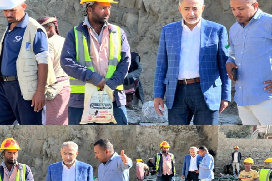 رئيس مجلس إدارة إقليم اليمن يتفقد أعمال صيانة طريق الأعروق – حيفان