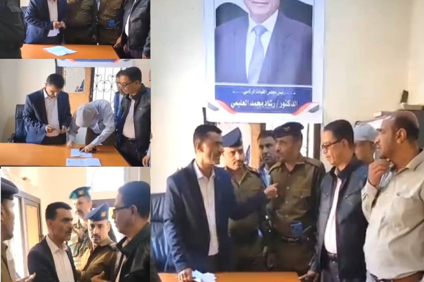 تعز.. «المشمر» يسلّم موقع مشروع تأهيل فرع الأحوال المدنية بقسم الجمهوري للمقاول المنفذ