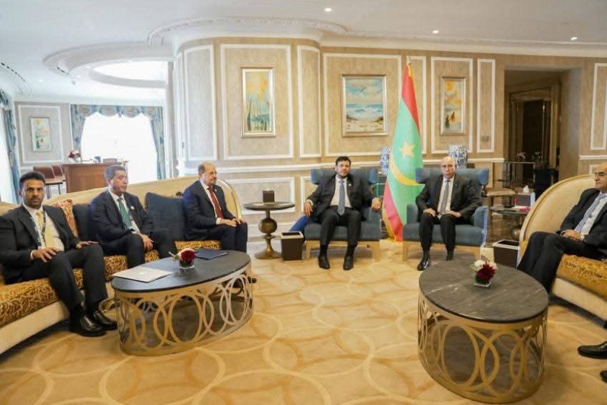 عضو مجلس القيادة الدكتور عبدالله العليمي يلتقي الرئيس الموريتاني