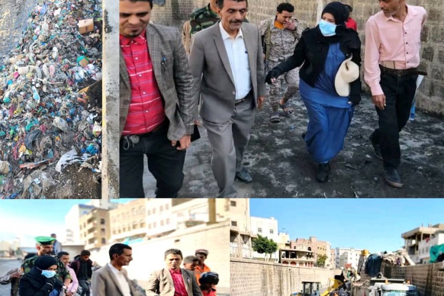 مديرية القاهرة تدشن حملة لرفع مخلفات القمامة من سائلة المغتربين والجسر الصيني بـ«تعز»