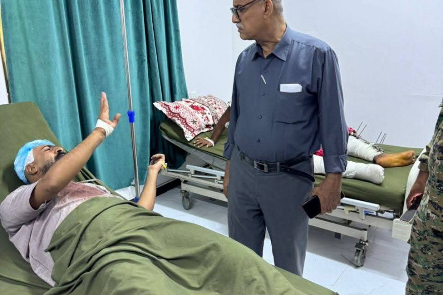 رئيس نيابة استئناف حضرموت يتفقد مصابي أحداث السجن المركزي بالمكلا