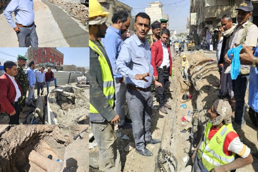 تعز.. مدير عام «القاهرة» يتفقد مشاريع المياه والبنية التحتية والمجسّم الجمالي بالمديرية