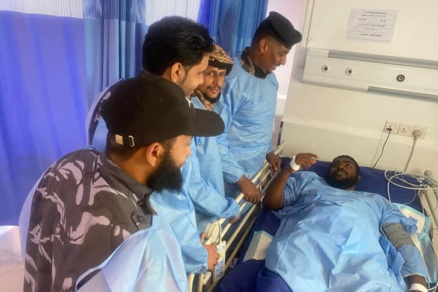 القائم بأعمال مدير مكافحة المخدرات بساحل حضرموت يطمئن على صحة مسؤول قوة المهام عقب تعرضه لإصابة