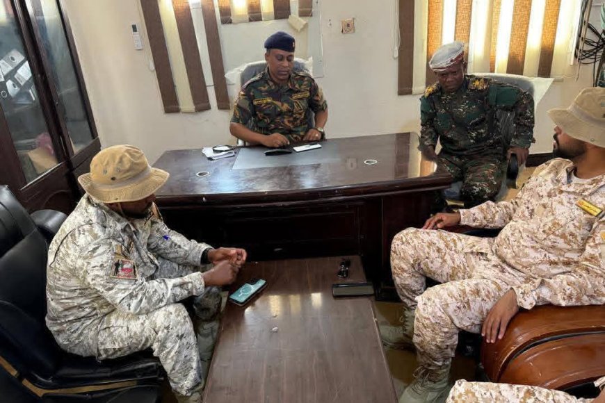 أركان حرب اللواء الخامس بقوات درع الوطن ينفّذ زيارة ميدانية لمطار الغيضة الدولي والبنك المركزي والسجن المركزي