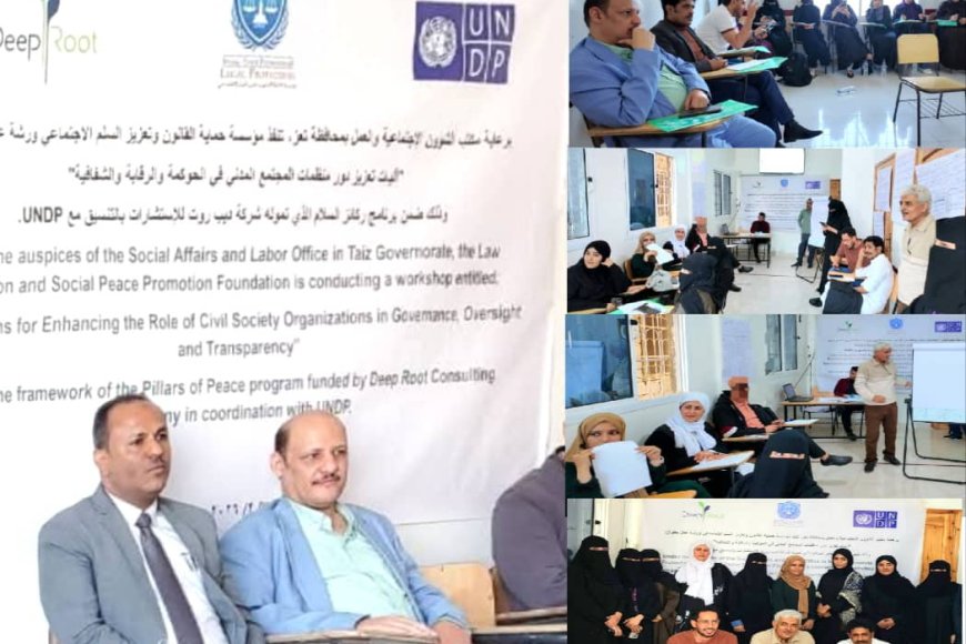 مؤسسة حماية القانون تختتم ورشة تدريبية حول الحوكمة والرقابة والشفافية بتعز