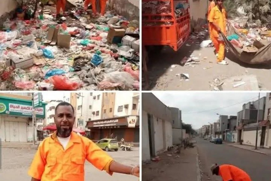 عدن: برعاية المحافظ ومدير عام المديرية: تواصل حملة النظافه بمدينة انماء القديمه بمديرية البريقة 