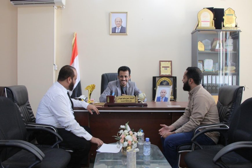 وكيل حضرموت الجيلاني يلتقي قيادة مؤسستي الجود وبازرعة لتنسيق تدشين خيمة إفطار الصائمين بخور المكلا