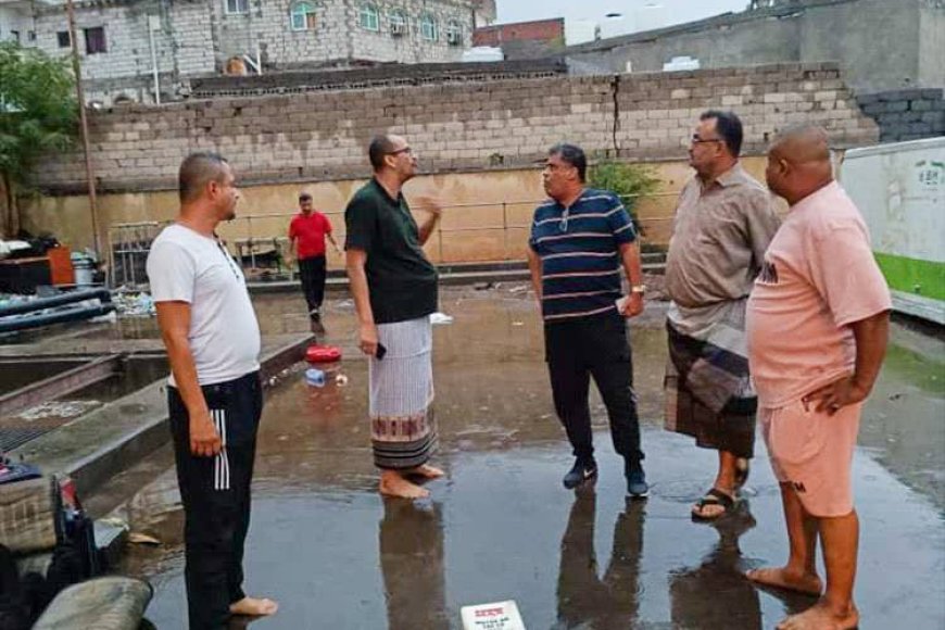 باخبيرة يطلع على أعمال شفط المياه في عدد من مديريات العاصمة عدن