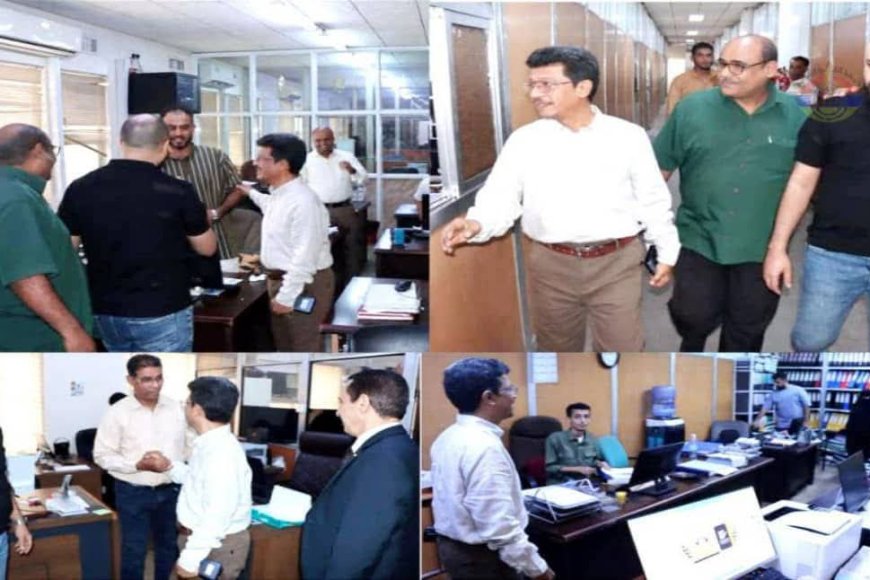 قيادة شركة النفط بعدن تنفذ جولة تفقدية لمتابعة سير العمل وتهنئة الموظفين بعيد الفطر