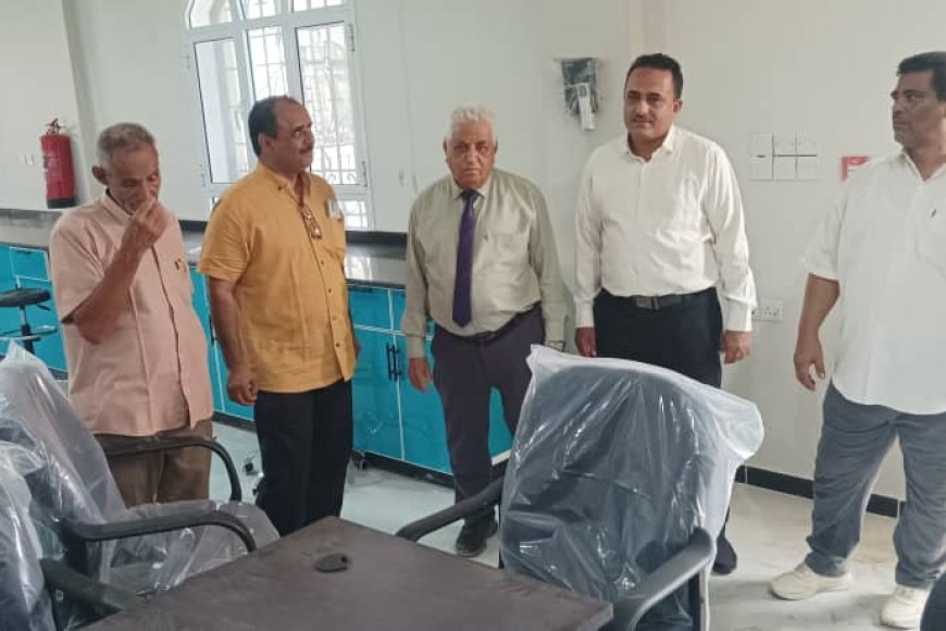 رئيس جامعة لحج يتفقد مشروع مبنى قسم الطب البيطري الجديد بكلية ناصر للعلوم الزراعية