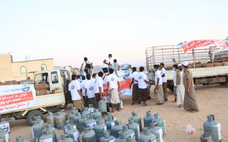اتحاد شباب الغد يدشن مبادرة توزيع اسطوانات الغاز في مديرية حصوين