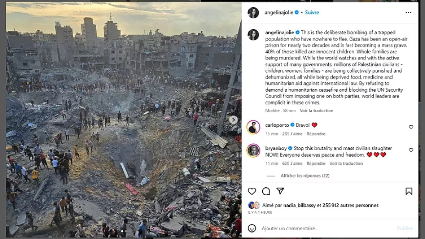 أنجلينا جولي: غزة تتحول بسرعة "إلى مقبرة جماعية" وزعماء العالم "متواطئون"