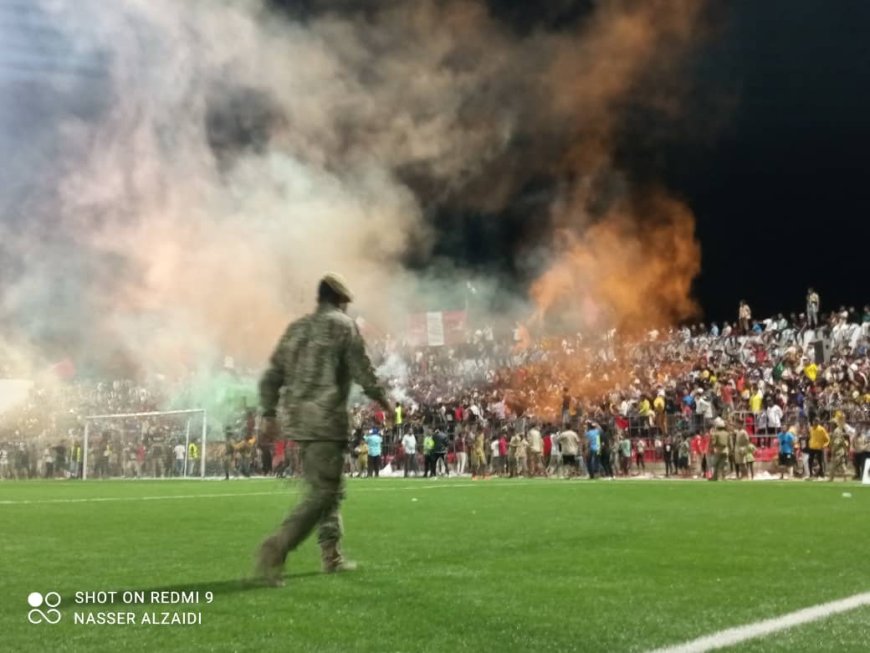 شغب كبير في مباراة التلال والوحدة