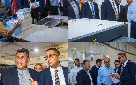 المدير العام التنفيذي يتفقد سير العمل لفرع مطابع الكتاب المدرسي بالمكلا، ويكرم عدد من نخبة الفنيين بالفرع