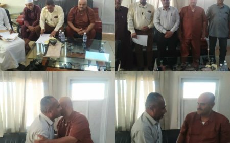 اتمام عملية الاستلام والتسليم بين المدير الخلف والسلف لمكتب وزارة النفط والمعادن بوادي حضرموت