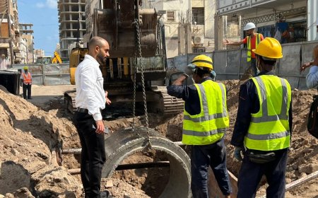 بن جرادي يتفقد سير عمل المرحلة 3 من مشروع تصريف مياه الأمطار