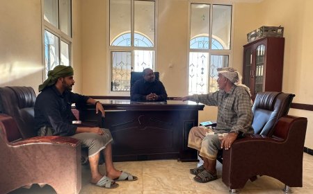 الهيئة التنفيذية لمؤتمر حضرموت الجامع بمديرية يبعث تلتقي بمدير عام المديرية