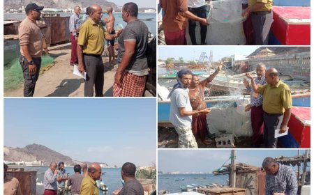 رئيس هيئة مصائد خليج عدن يوجه إدارة الرقابة والتفتيش البحري بالنزول الميداني إلى مديرية صيرة