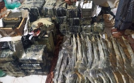 خفر سواحل البحر الأحمر تضبط أسلحة وذخائر مهربة لجماعة الحوثي