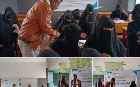 لحج.. الحيمدي يتفقد المشاركين في الدورة التدريبية للرسم المقامة بالمسيمير تحت عنوان "حملة أطلق فنك"