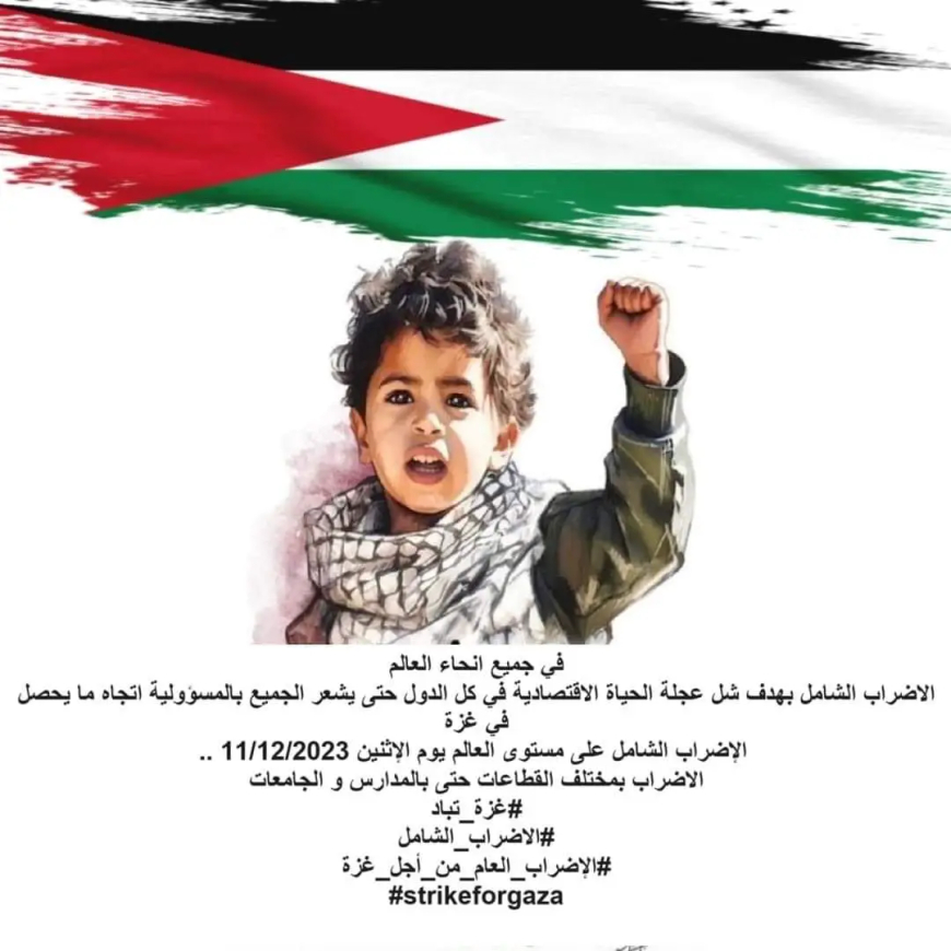 دعوات لشن اضراب على مستوى عالمي تضامنا مع غزة