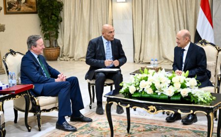 الرئيس العليمي يعلن موقف اليمن من هجمات البحر الأحمر للحكومة البريطانية