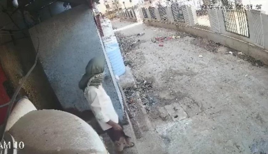 فيديو لسارق كاميرات المراقبة في عدن