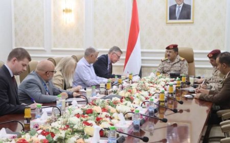 وزير الدفاع يناقش مع المستشار العسكري للمبعوث الأممي التصعيد الحوثي وتداعياته على مسار السلام