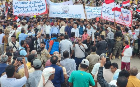 ما علاقة السفينة (روبيمار)؟.. مظاهرة حاشدة في محافظة الحديدة ضد مليشيات الحوثي