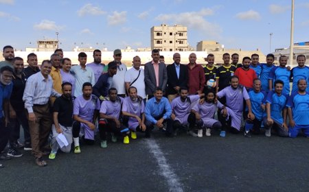 الخليفي وموسى والخلاقي يفتتحون بطولة كاس عدن للكرة الخماسي برعاية البنك الاهلي اليمني