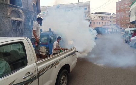 السلطة المحلية بمديرية التواهي تنفذ حملة رش ضبابي في احياء المديرية