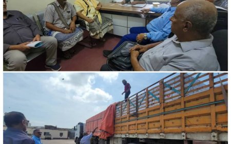 نزول لجنة من وزارة الزراعة والأسماك إلى مقر قيادة الأحزمة الامنية