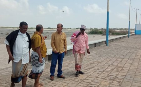 مدير عام زنجبار "الشدادي" يتفقد إعادة تأهيل كورنيش سالمين منطقة الشيخ عبدالله