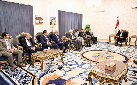 رئيس مجلس القيادة يستقبل وفدا برلمانيا واعلاميا مصريا