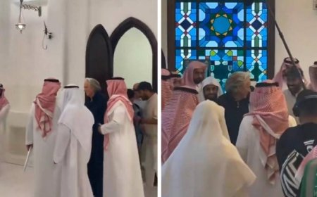 هل دخل في الإسلام؟.. بالفيديو مدرب الهلال السعودي (خيسوس) في جامع الملك خالد بالرياض