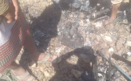 صفعة قوية وغير متوقعة.. فيما محمد علي الحوثي يستعرض تطور السلاح المسير سقوط طائرة مسيرة حوثية في كرش