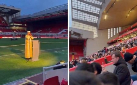 بالفيديو.. لأول مرة في تاريخه رفع أذان المغرب داخل ملعب ليفربول (أنفيلد) بإنجلترا