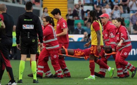أزمة قلبية تطيح بلاعب روما وتسبب في تأجيل مباراة الدوري الإيطالي( فيديو)