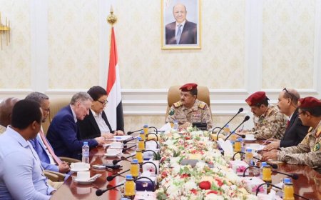 وزير الدفاع يلتقي في عدن رئيس بعثة اونمها