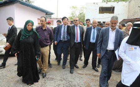 بحيبح والبيشي يستقبلان القائم بأعمال السفارة الصينية لدى بلادنا ويقومان بجولة ميدانية لمستشفى الصين بصيرة